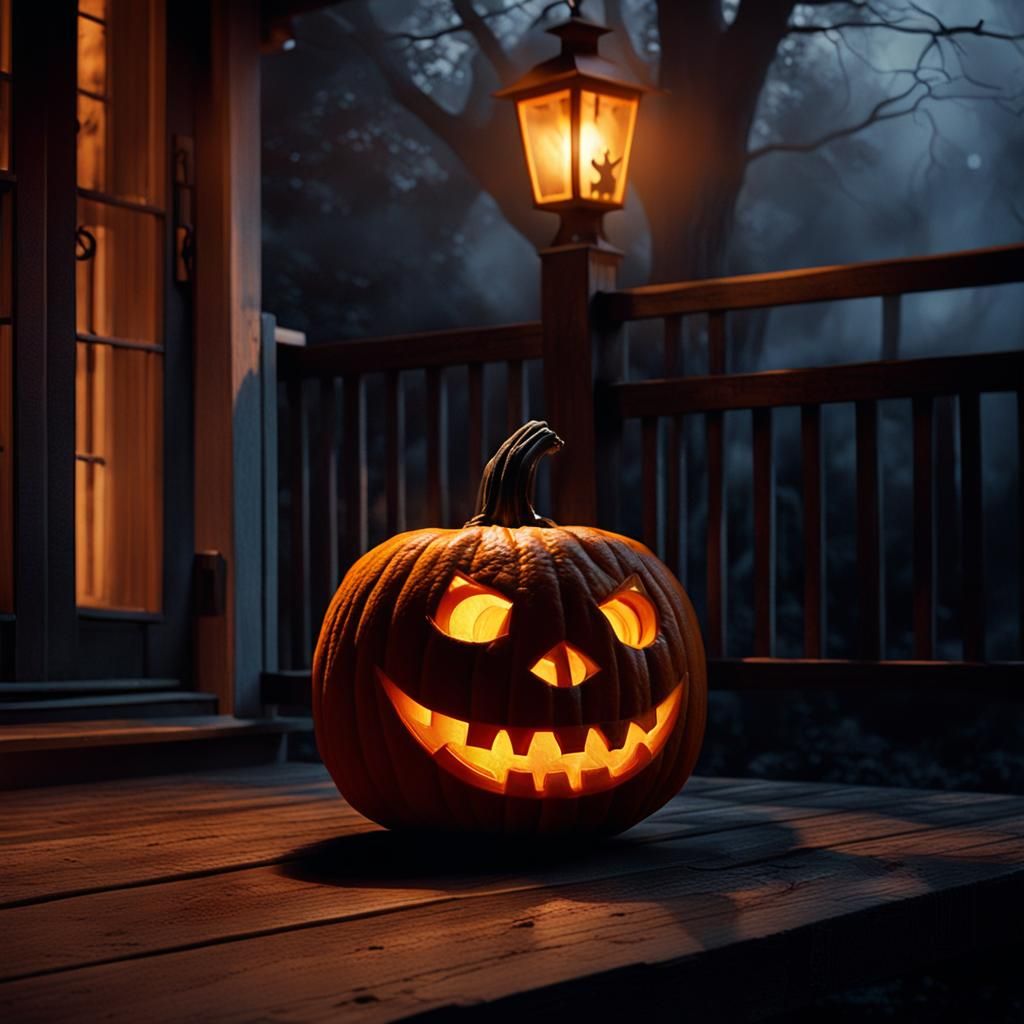 Giraffe Pumpkin: A Cinematic Halloween Still