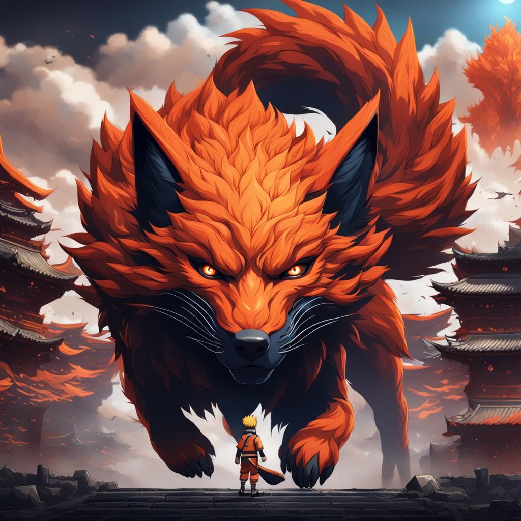 Detailed Nine-Tailed Fox Fantasy Concept Art