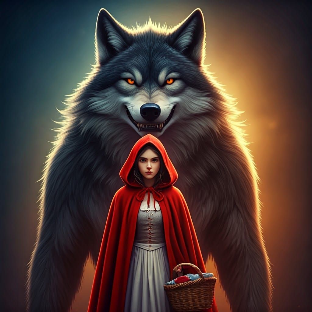 Little Red Riding Hood Confronts the Wolf in Cinematic 3D Di...