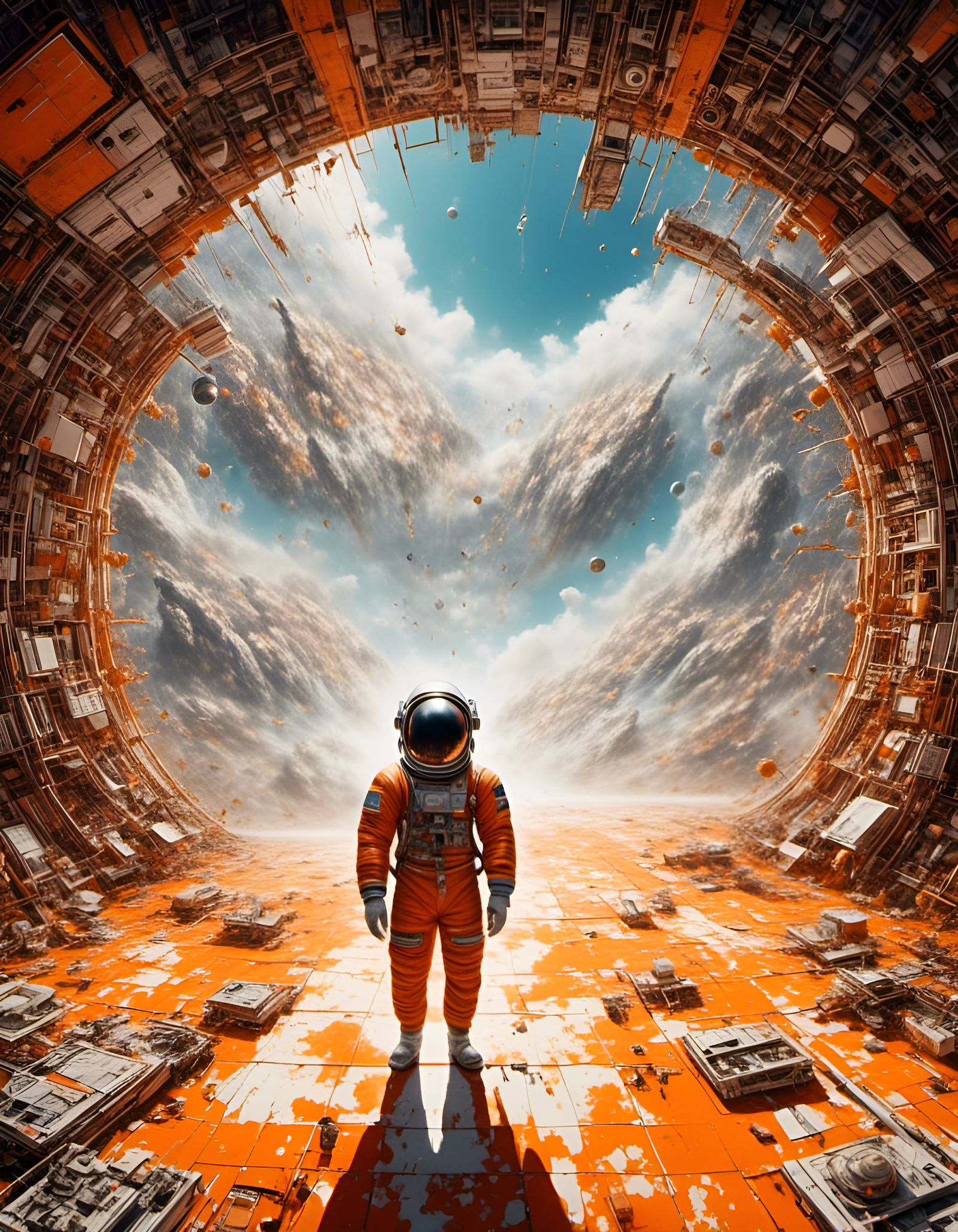 Astronaut in Alien Landscape, Wes Anderson Style