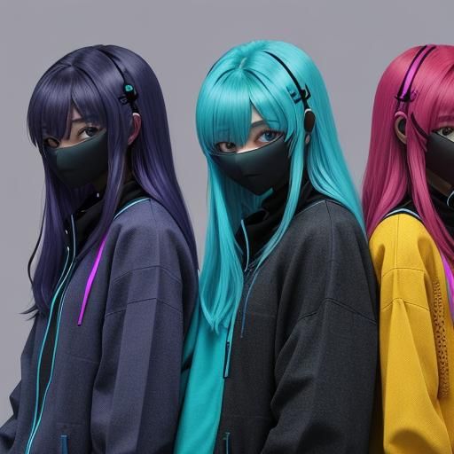 Vibrant Abstract Design with Cyan, Violet, and Orange