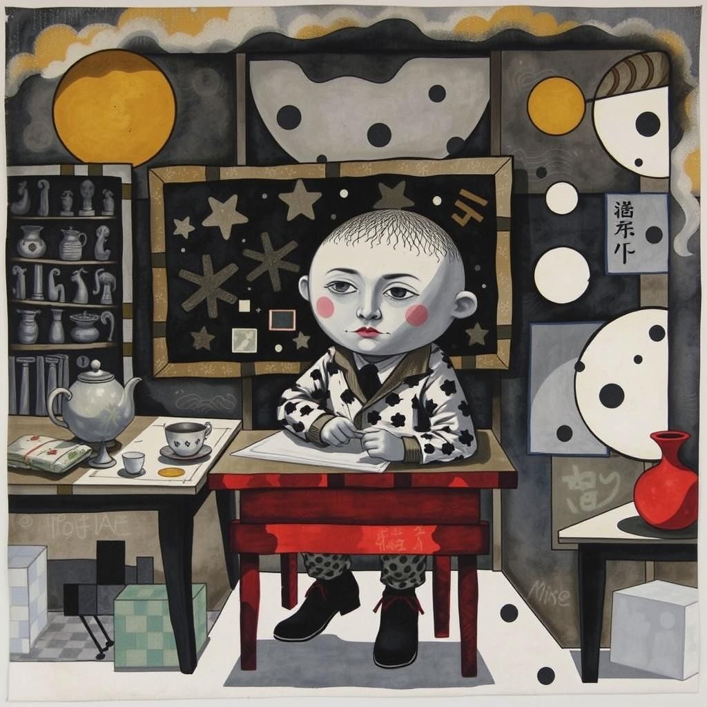 Ukiyo-e Tea Ceremony with Dreamlike Clouds