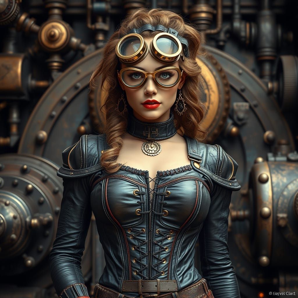 Steampunk Margo Robbie in Industrial Fantasy