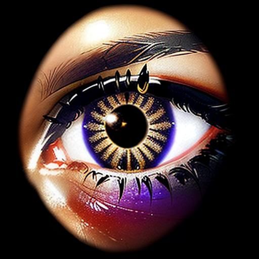 Crescent Moon and Star in Woman's Eye