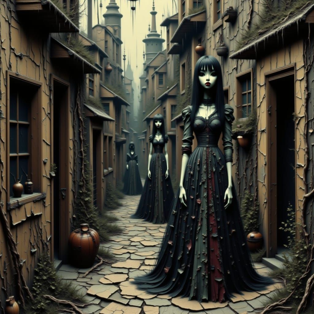 Gothic Couture Fashion Street in Burtonesque Style