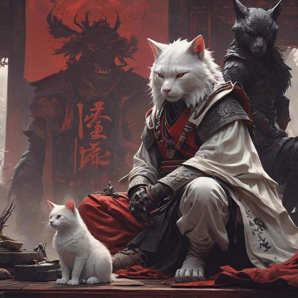 Samurai Meditating Before Fernweh Gaming Screen