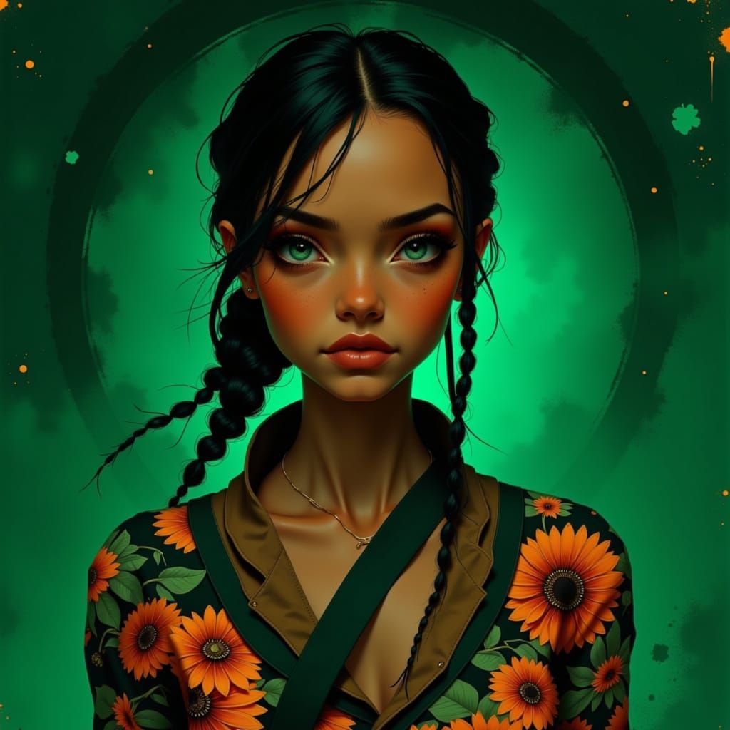 Vectorized Art of Rosario Dawson as Thandie Newton in Linger...