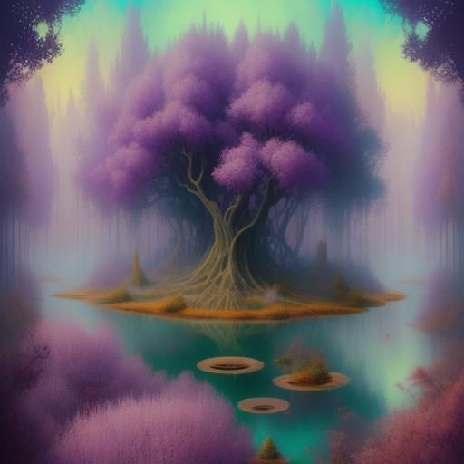 Wizard in Weeping Willow Forest Concept Art