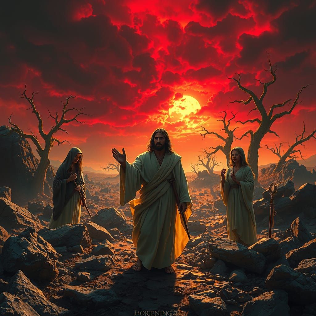 Biblical Scene in Cyberpunk Style