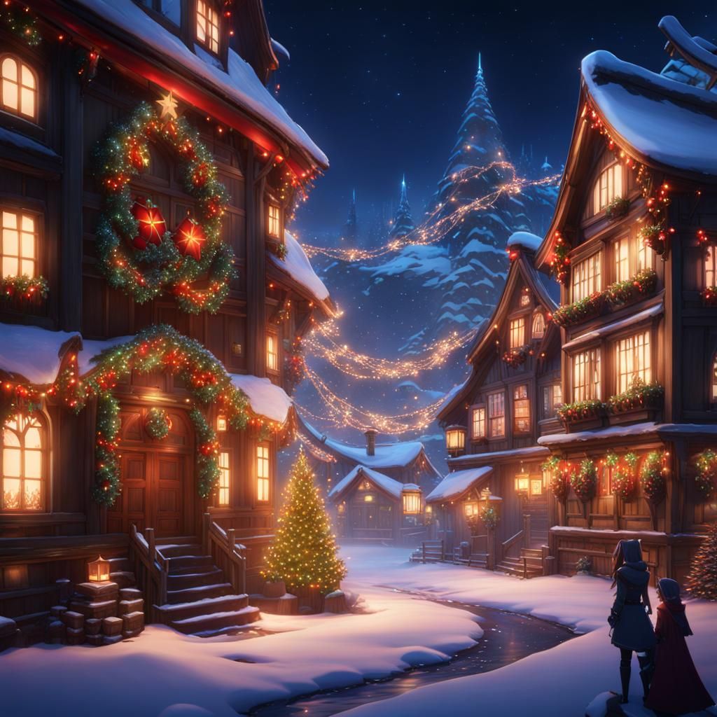 Anime Christmas Fantasy Concept Art in 8K