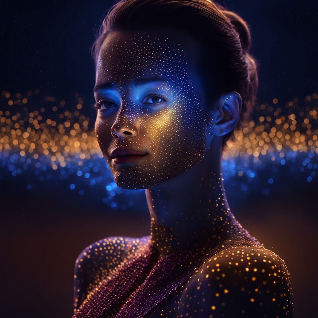 Epic Cinematic Digital Painting of Stars Forming a Face