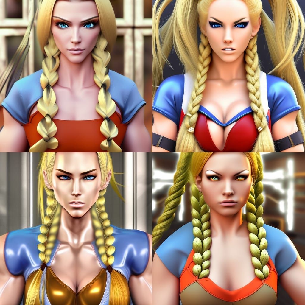 Anime Portrait of a Blonde Bodybuilder in 3D
