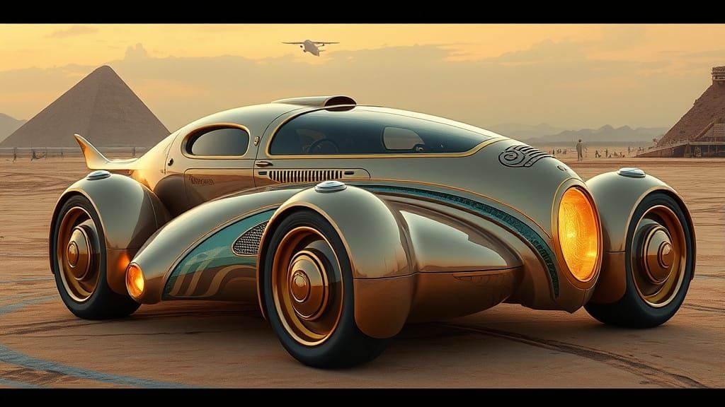 Ancient Egyptian Retro-Futuristic Automobile Design