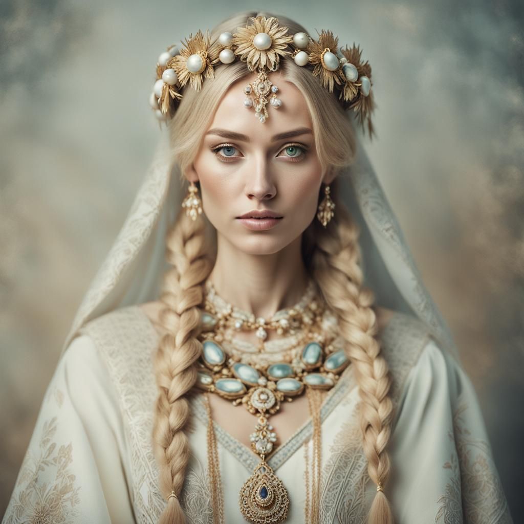 Ethereal Portrait of a Slavic Beauty in Pastel Colors