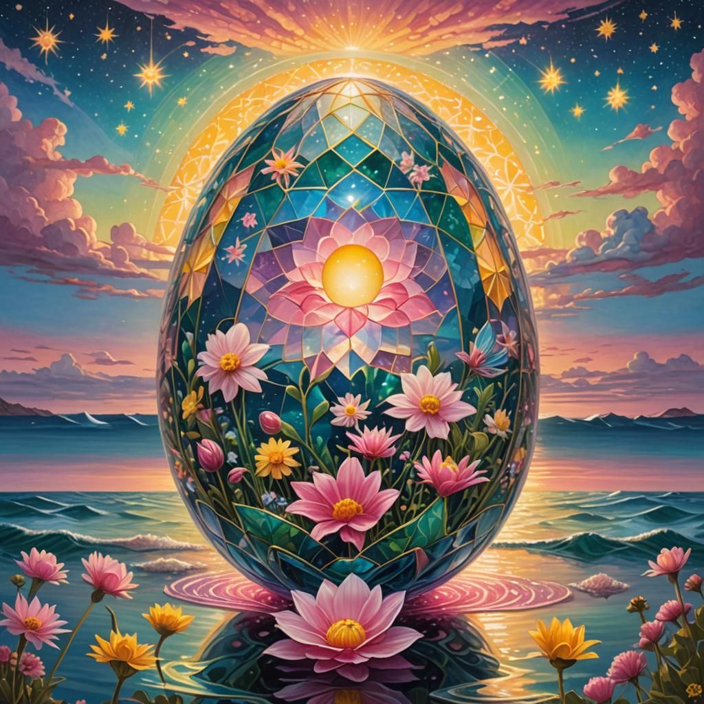 Enchanted Egg on the Ocean Surface