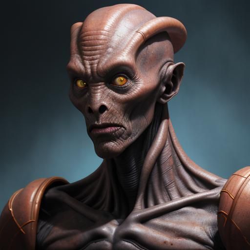 Martian Mutant Creature in Cinematic Film Still