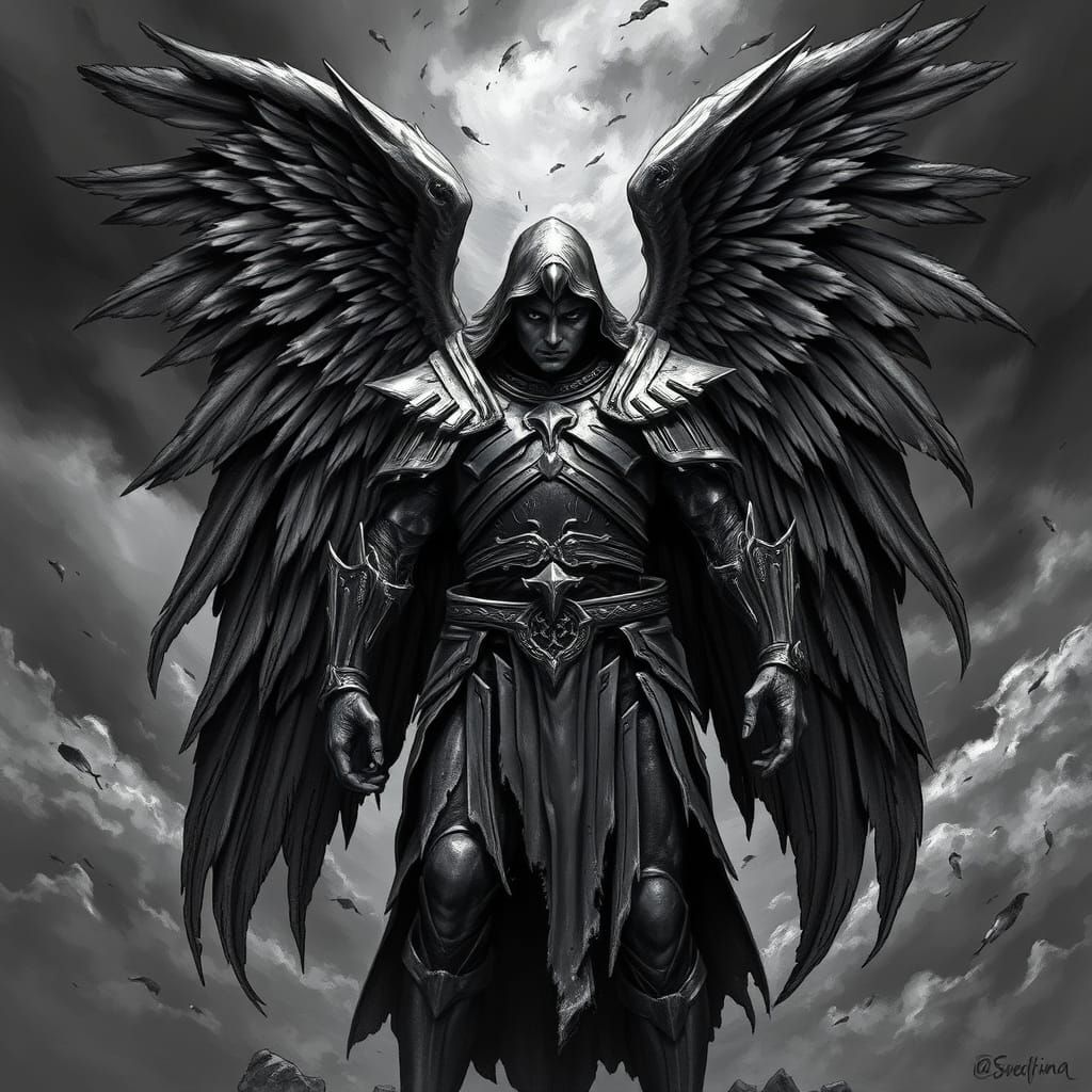 Majestic Fallen Angel, Defiant and Sorrowful