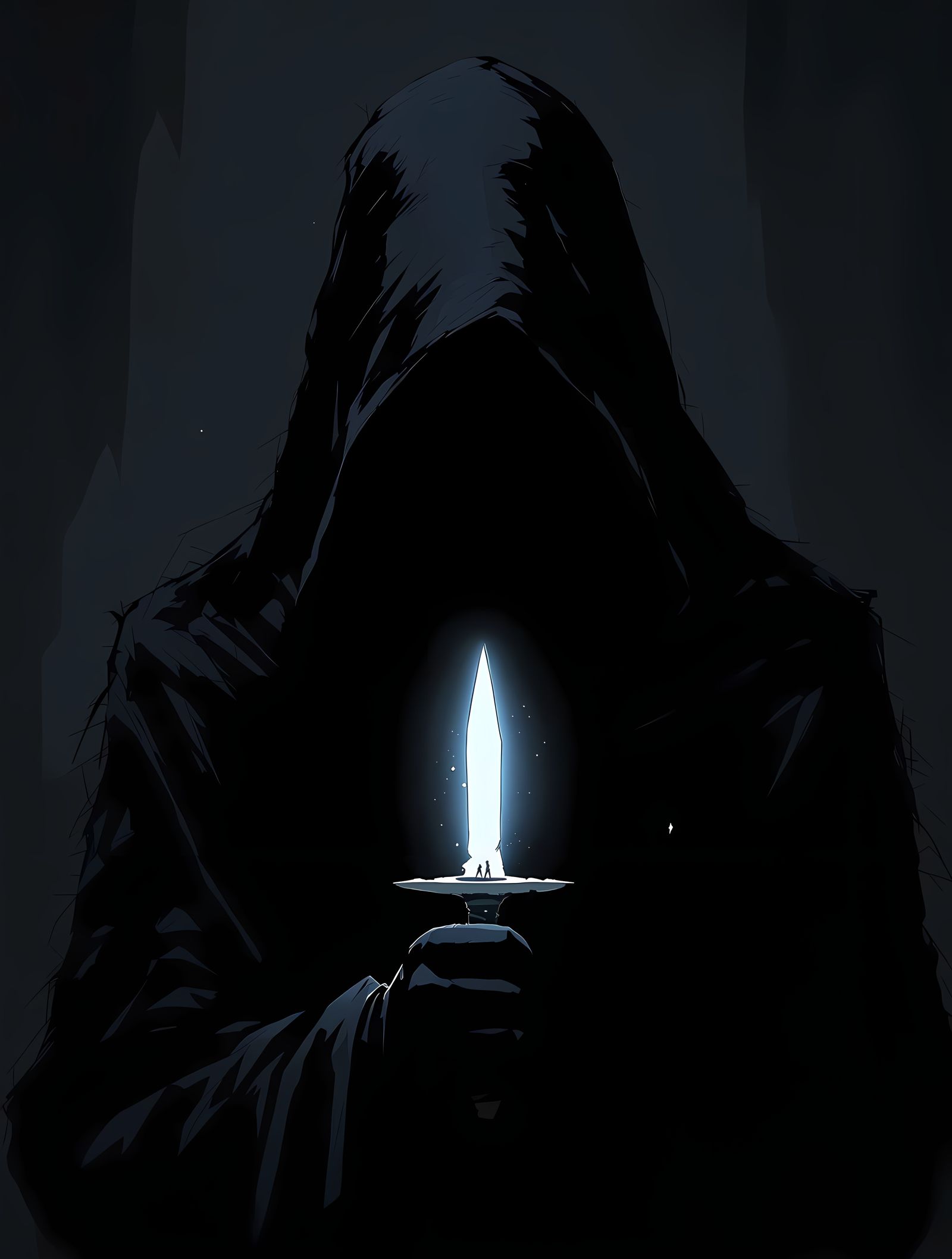 Dark Fairytale Assassin Portrait in High-Contrast Anime Styl...