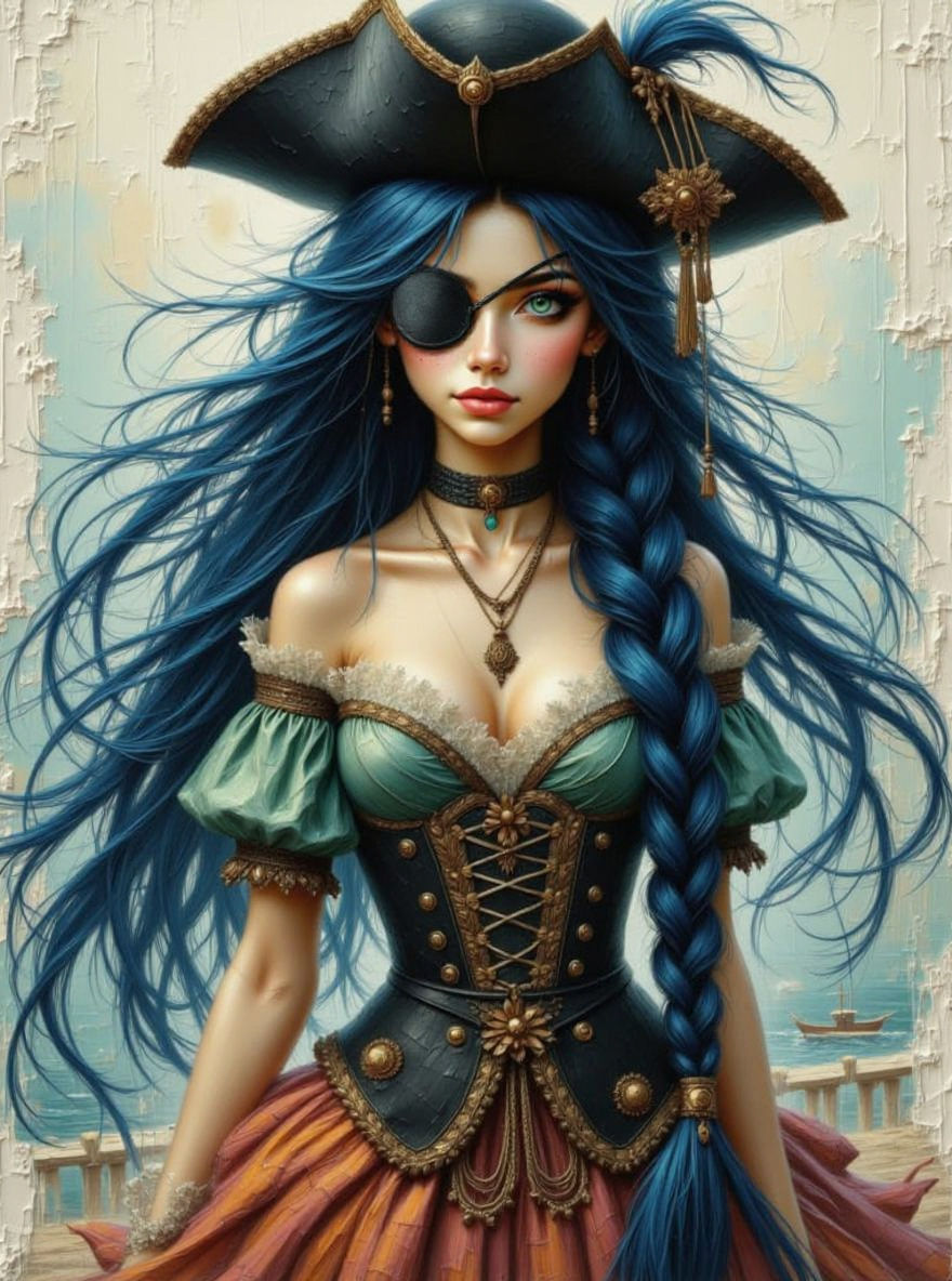 Pirate Queen Wendy with Dark Blue Braids