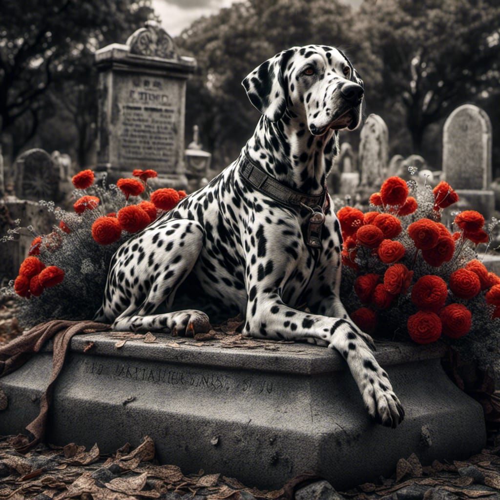 Dalmatian Mourns Fallen Firefighter in Hyperrealism