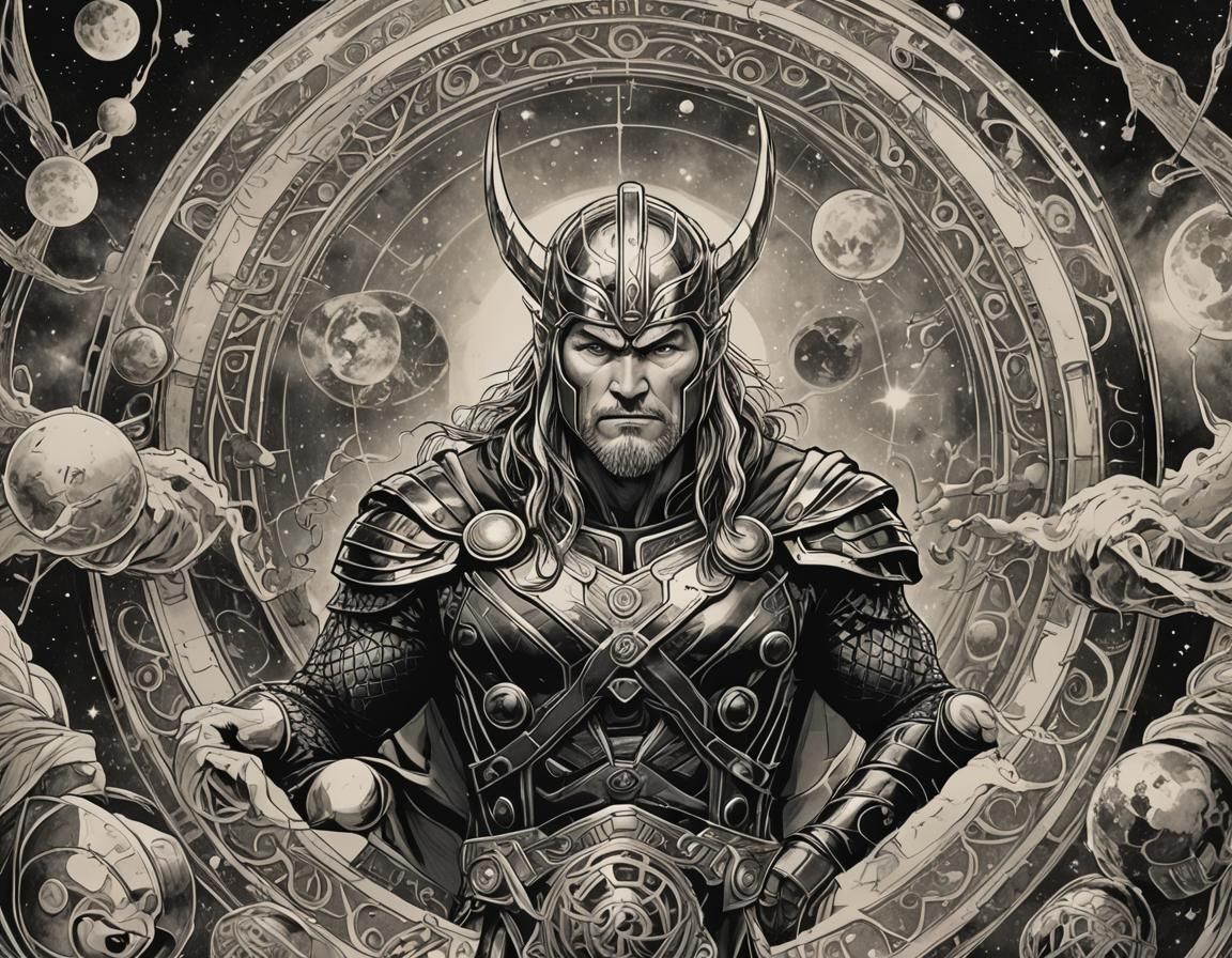 Mythological Thors Descending to Earth from Space