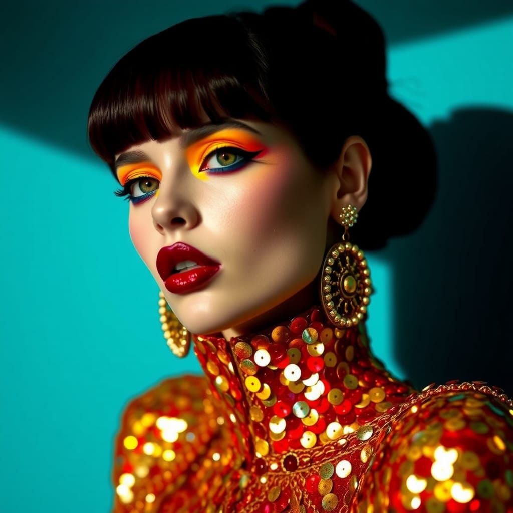 Sequin Glamour: A High-Fashion Portrait