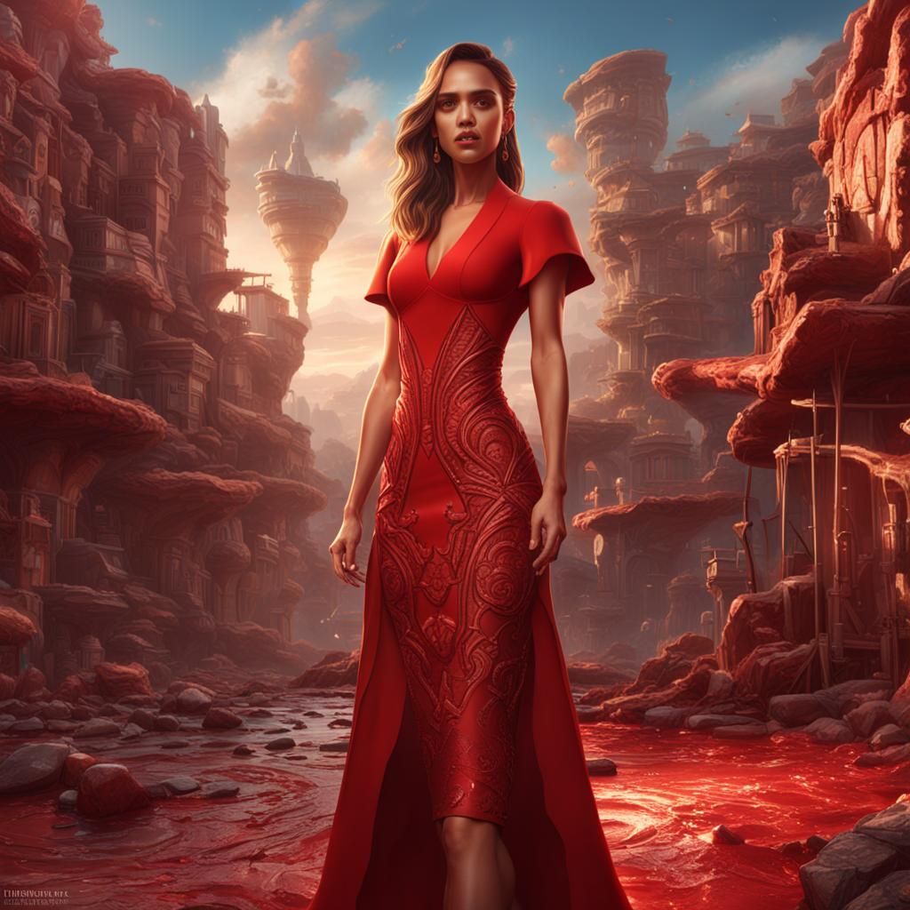 Jessica Alba as Max Guevara in Red Dress
