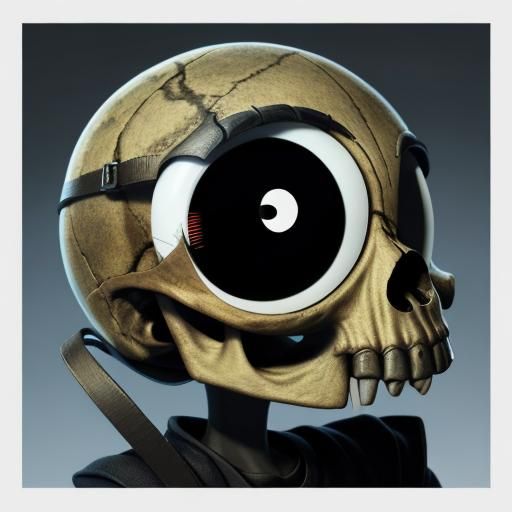 Myopic Skull Wearing Googly Eyes