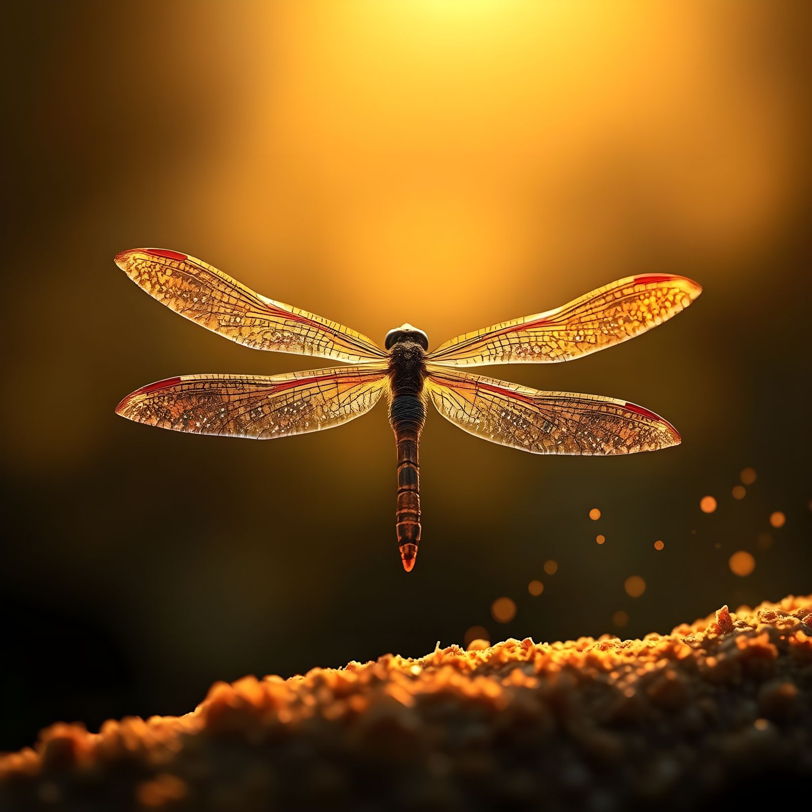 Dragonfly Sand Art in Watercolor Style