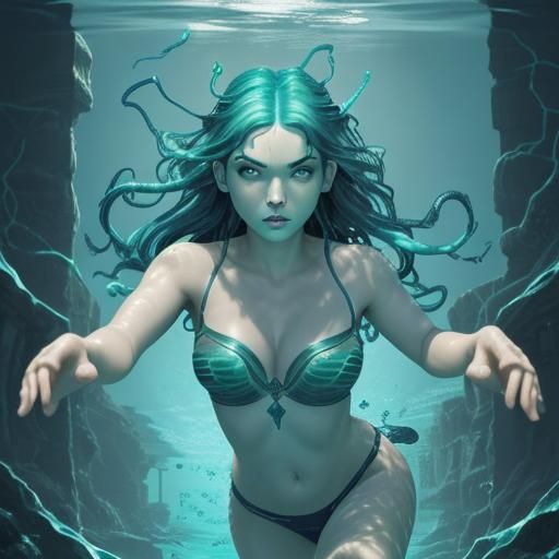 Atlantis woman swimming