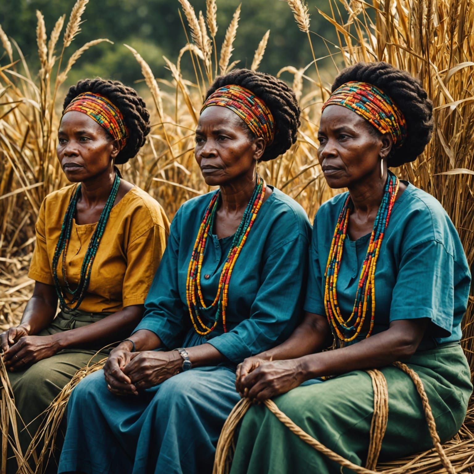 African Women Crafting: Hyperrealistic Concept Art