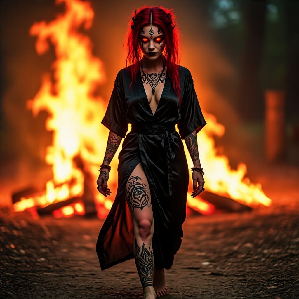 Fiery Demon Portrait in Hyper Photorealism