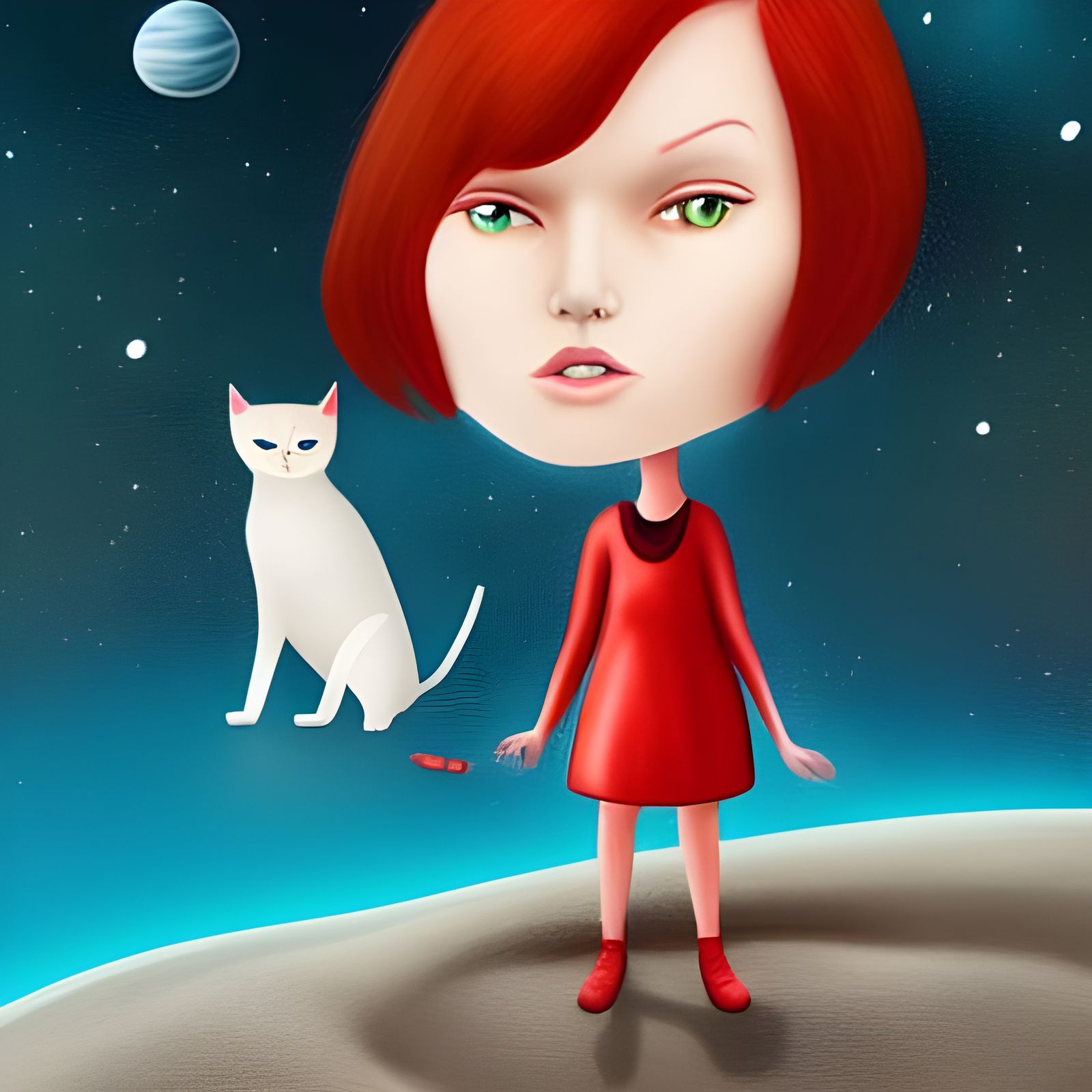 Nerdy Woman and Cat Stranded on Alien Planet