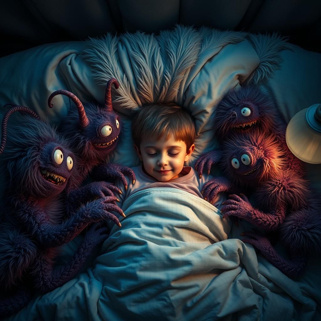 "How cute he is when he sleeps."
"Shhh! Be quiet, you'll wak...