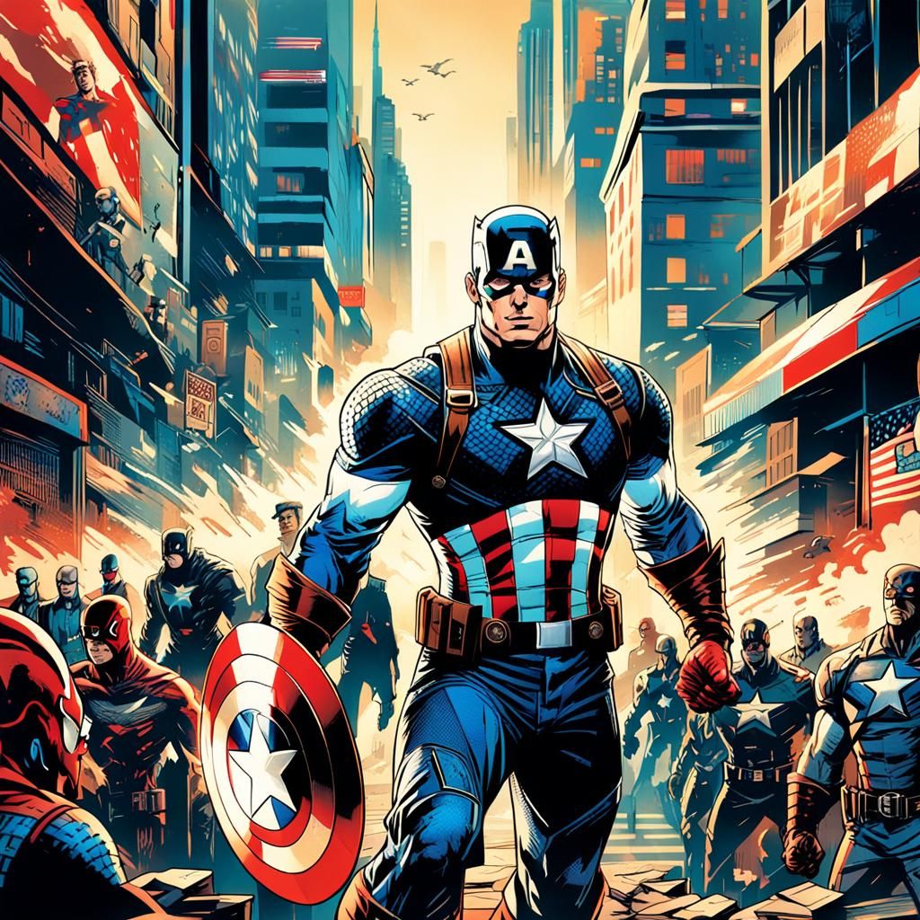 Captain America in DC Universe: Comic Book Art