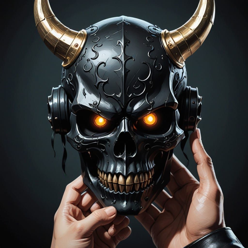 Hero Wears Black Horned Skull Mask in Mysterious Tower