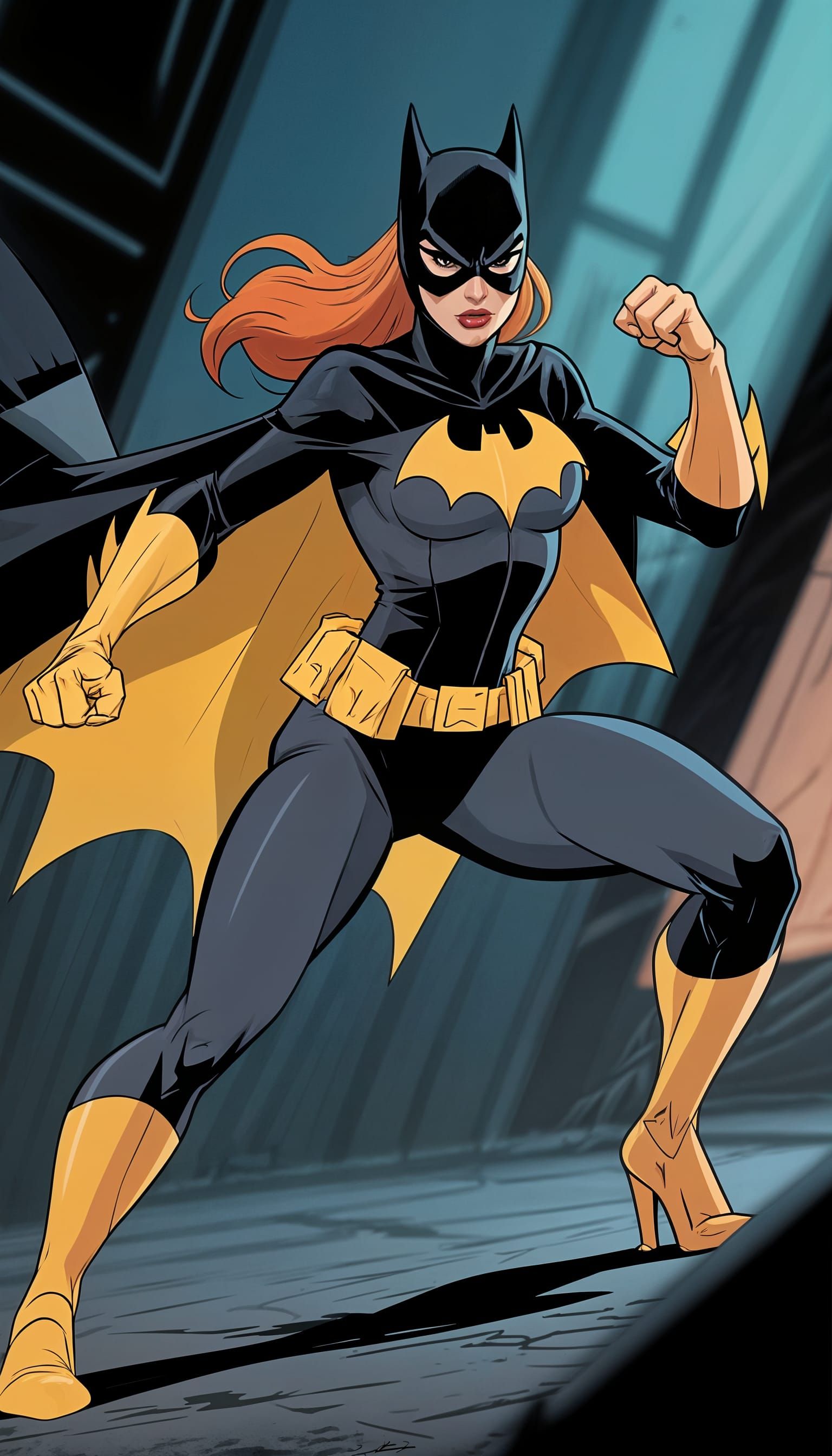Batgirl in Intense Action Pose