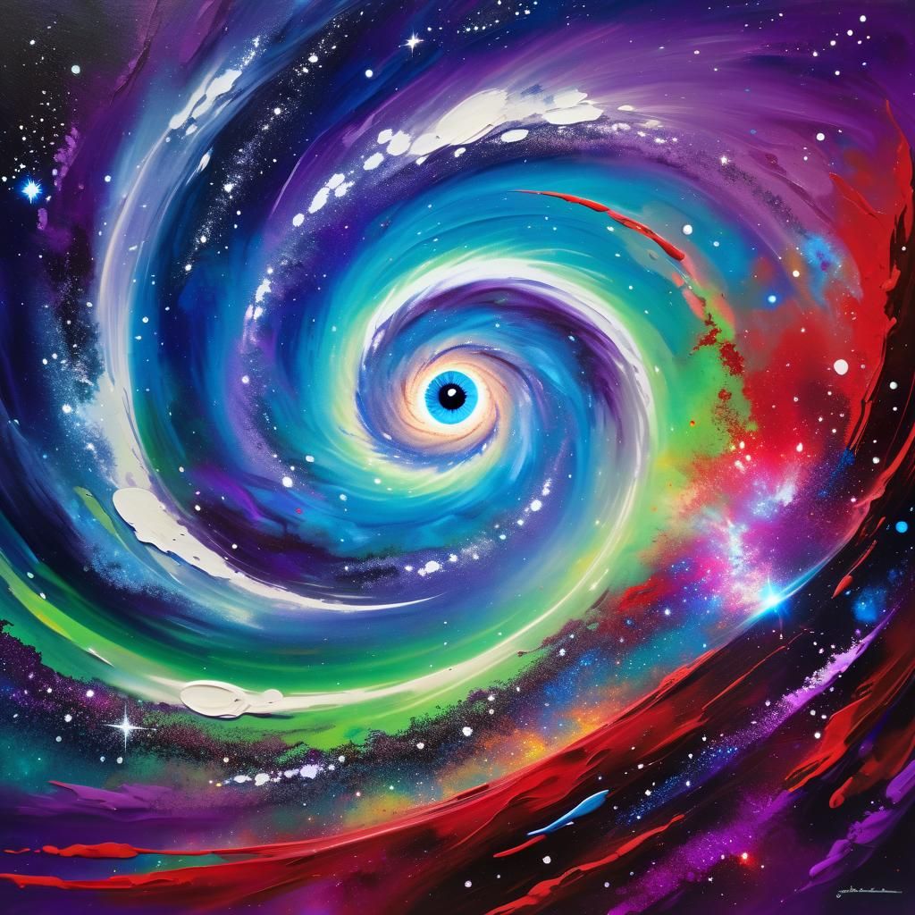 Surreal Cosmic Eye Galaxy in Vibrant Colors