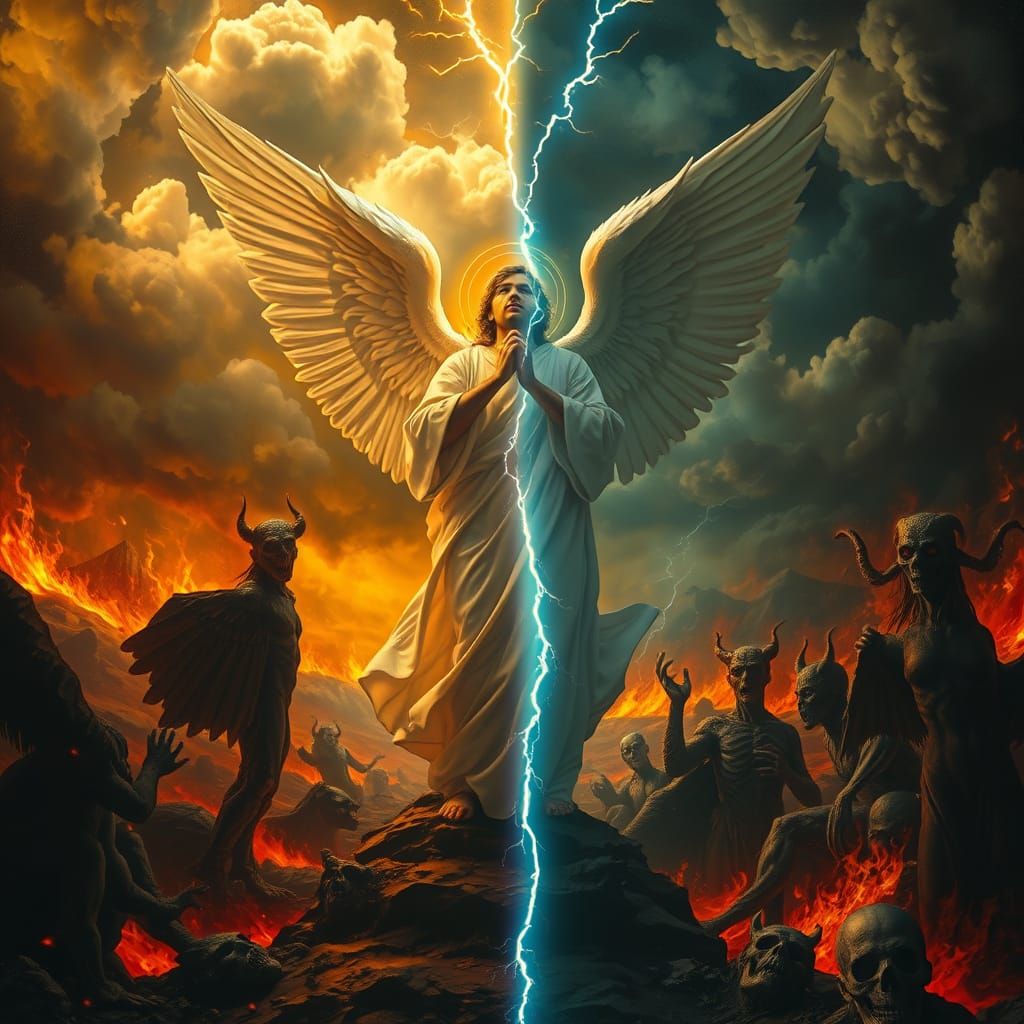 Angelic Figure Separated from Dante's Inferno