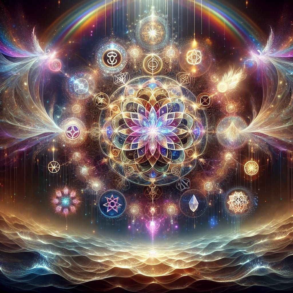 Luminous Multilayered Mandala with Radiant Symbols