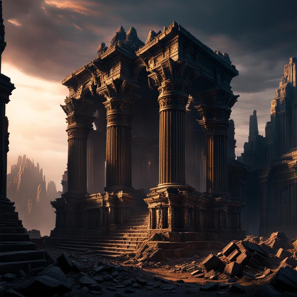 Ruined Temple of Orcus: Dark Fantasy Concept Art