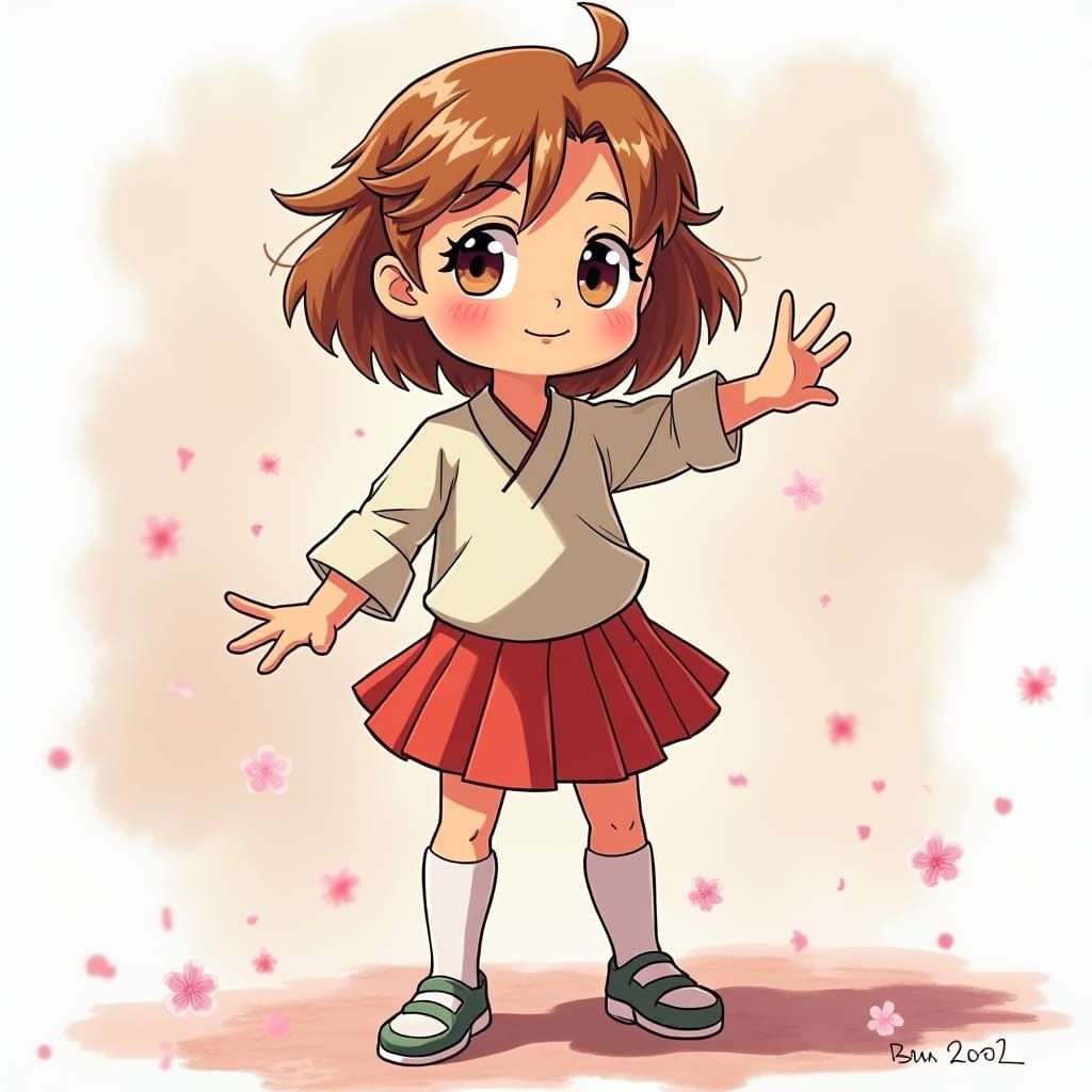 Stylized Anime Character in Pastel Colors