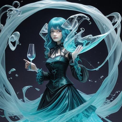 Ominous Slime Creature Swirling in Crystal Tankard