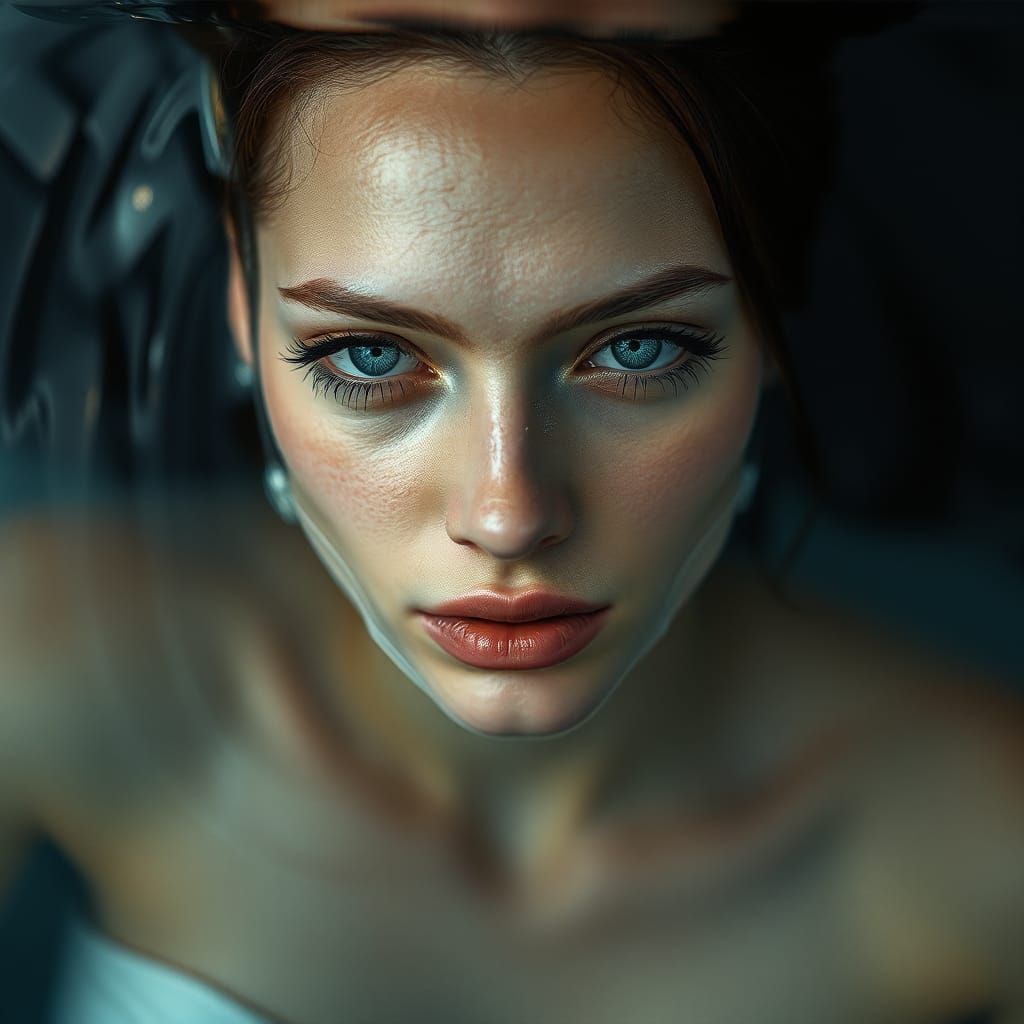 Ethereal Woman Underwater: High-Resolution Dreamscape