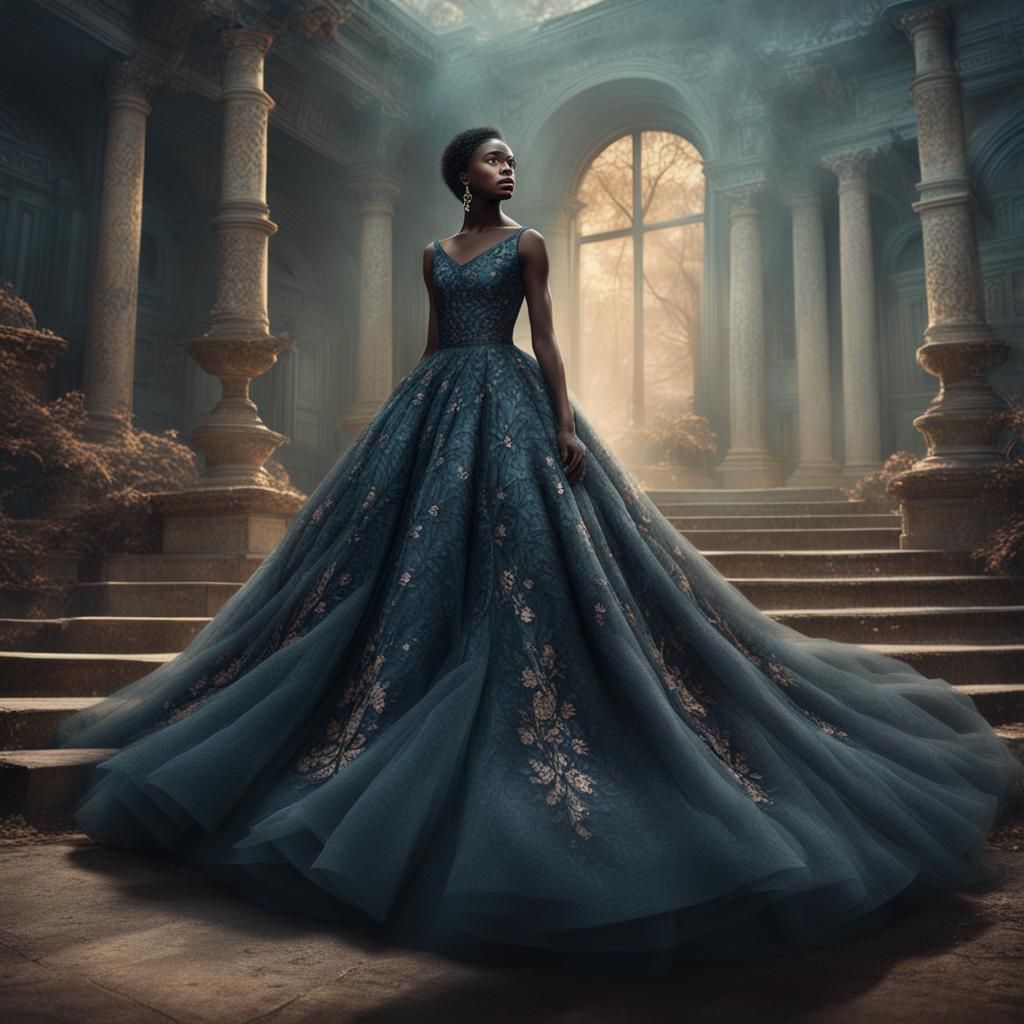 Panther in Tulle Dress: Cinematic Digital Painting