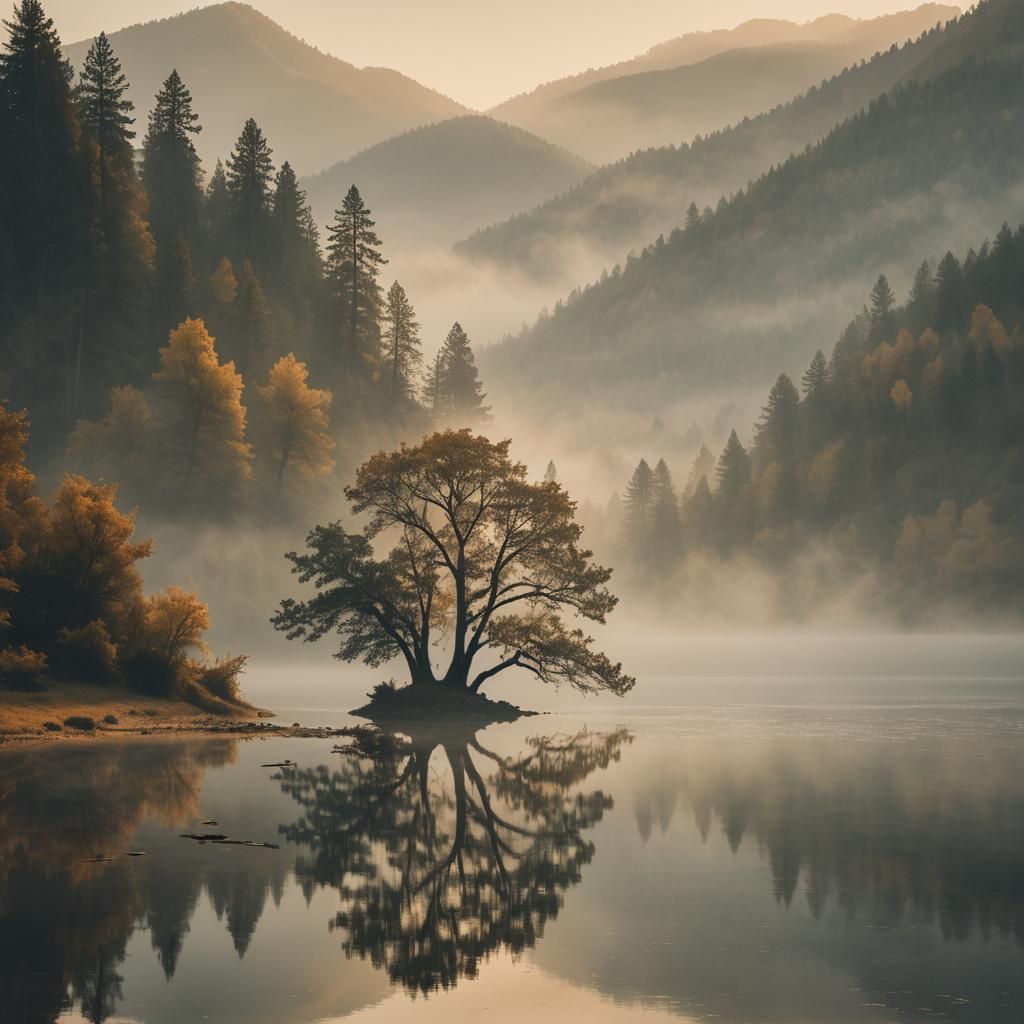 Dawn Serenity: Ethereal Landscape Photography