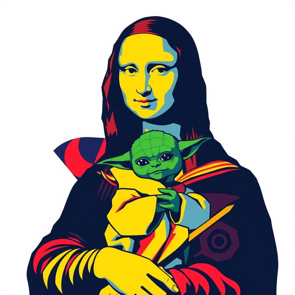 Mona Lisa with Baby Yoda