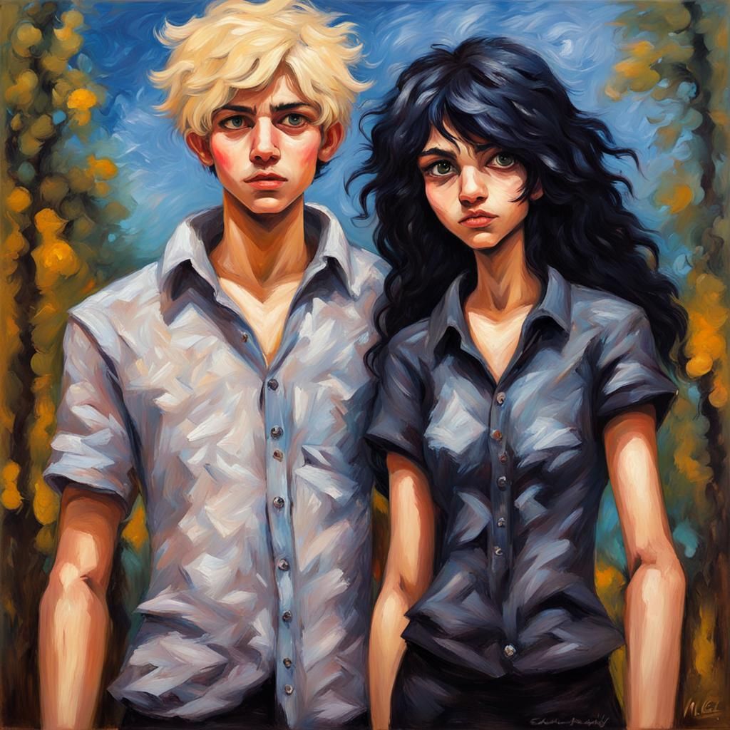 Goth Girl and Boyfriend in Scott Pilgrim Style