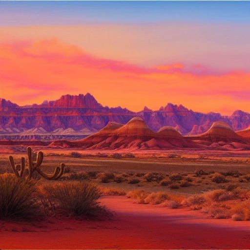 Utah Badlands Sunset: An Oil Painting Landscape