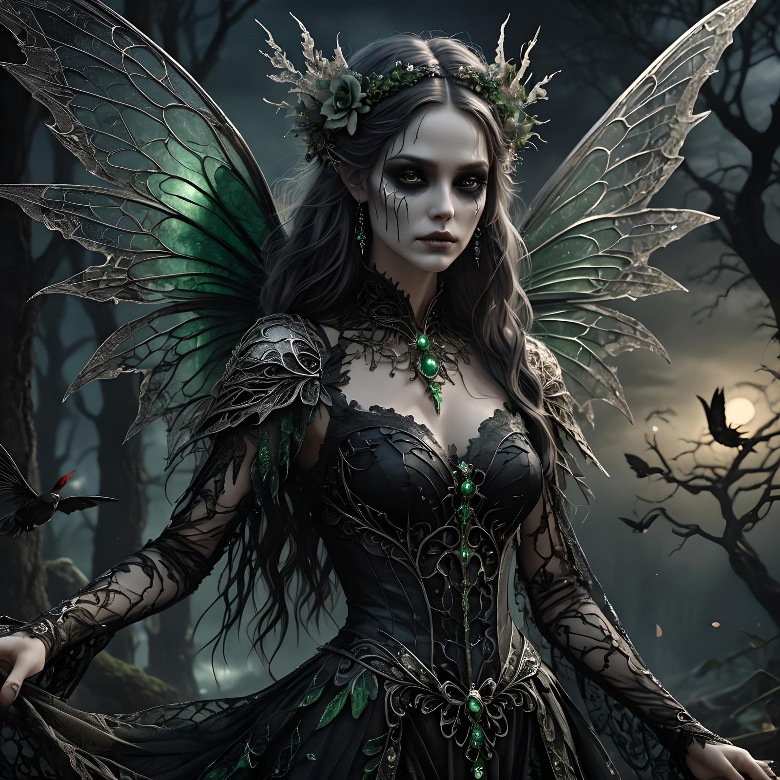 Ethereal Death Fairy with Iridescent Wings